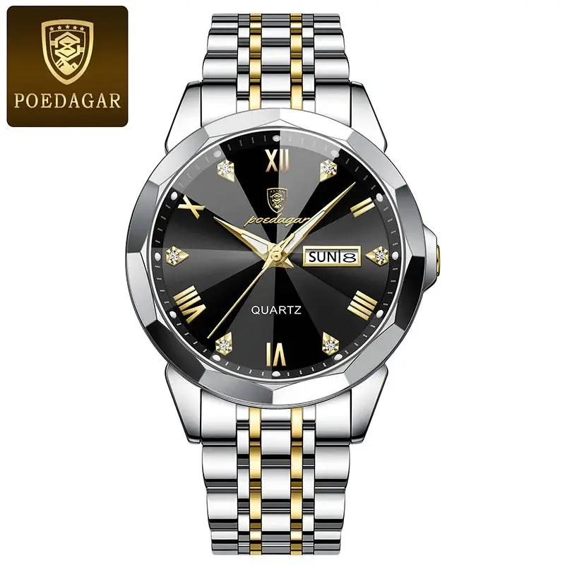 POEDAGAR Men's Luxury Stainless Steel Watch - Komely