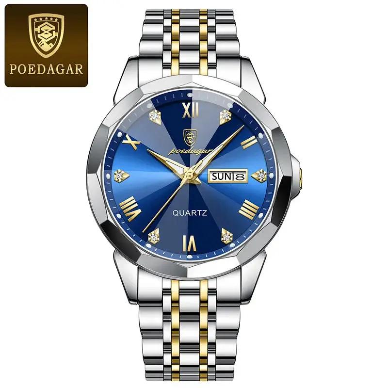 POEDAGAR Men's Luxury Stainless Steel Watch - Komely