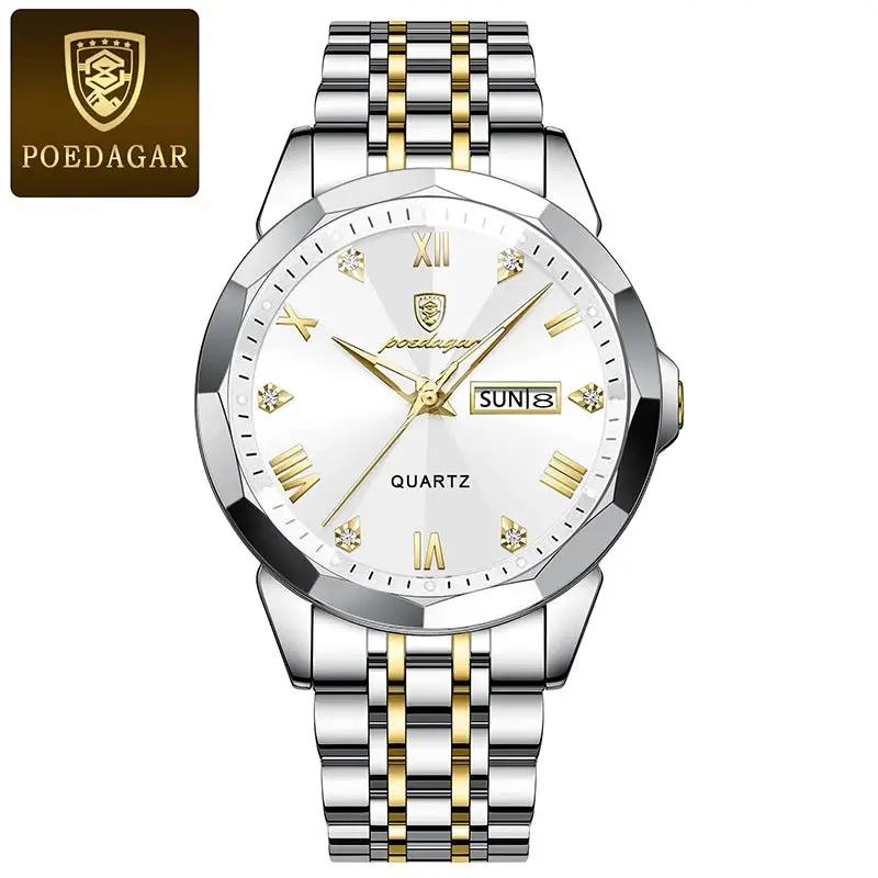 POEDAGAR Men's Luxury Stainless Steel Watch - Komely