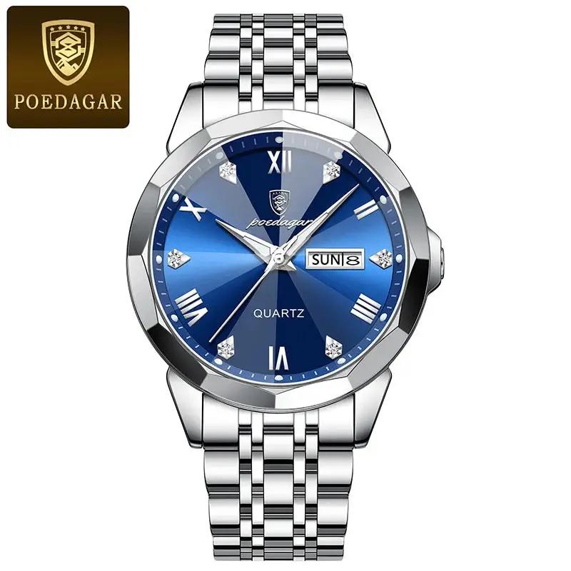 POEDAGAR Men's Luxury Stainless Steel Watch - Komely