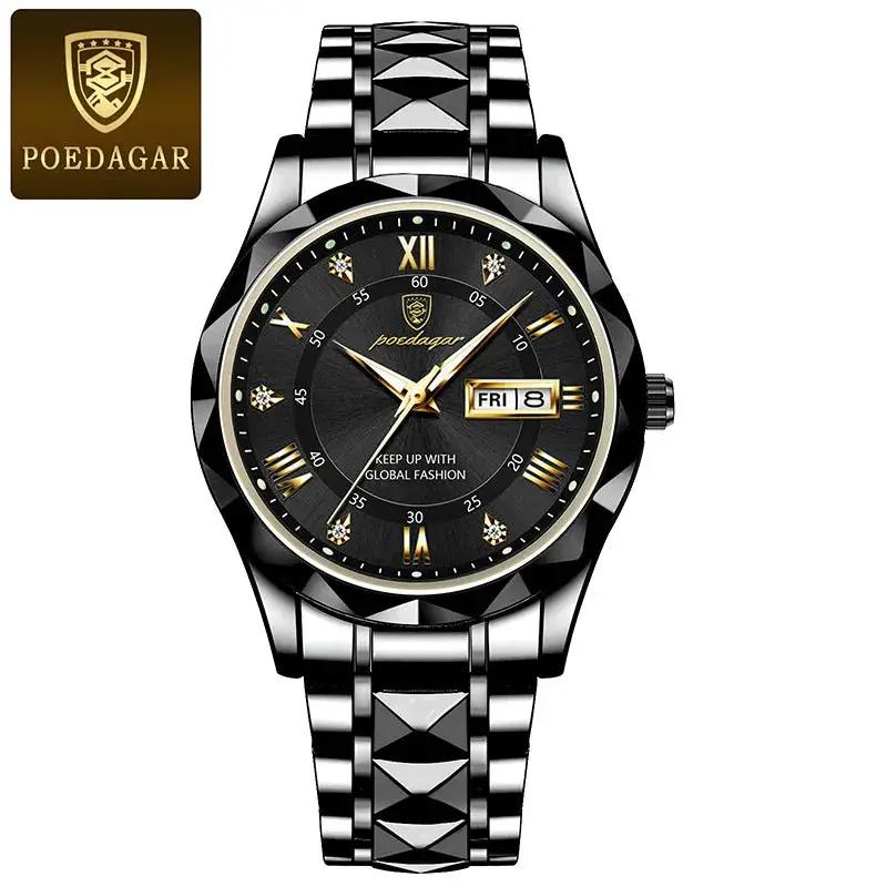 POEDAGAR Men's Luxury Stainless Steel Watch - Komely