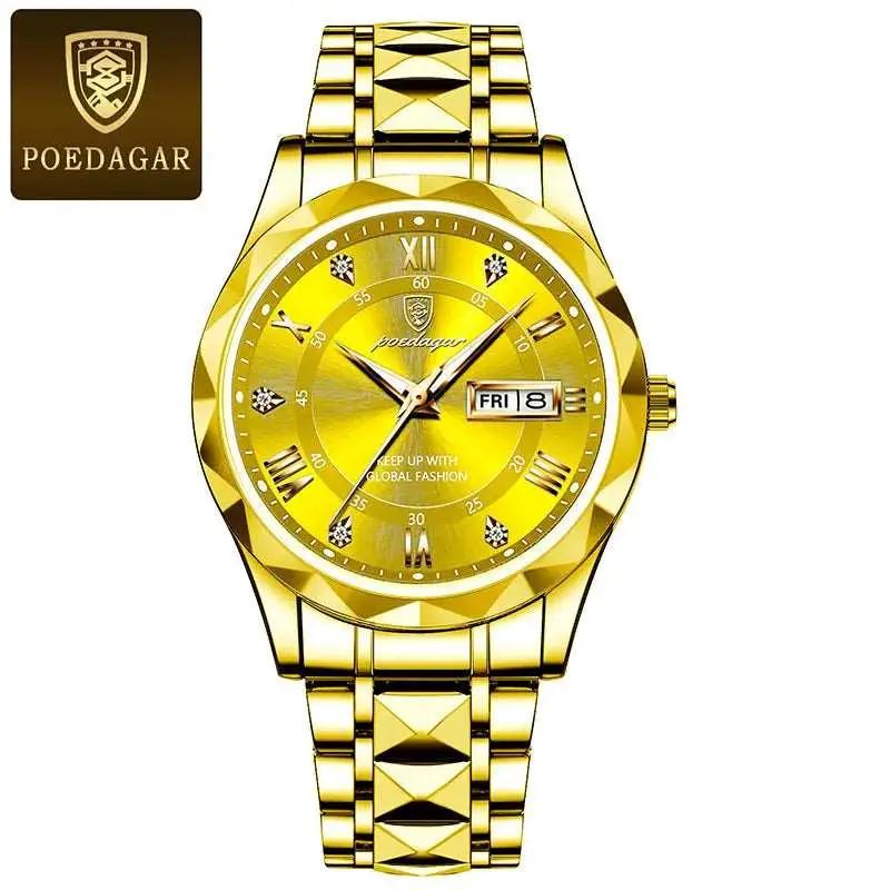 POEDAGAR Men's Luxury Stainless Steel Watch - Komely