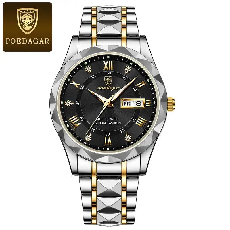 POEDAGAR Men's Luxury Stainless Steel Watch - Komely