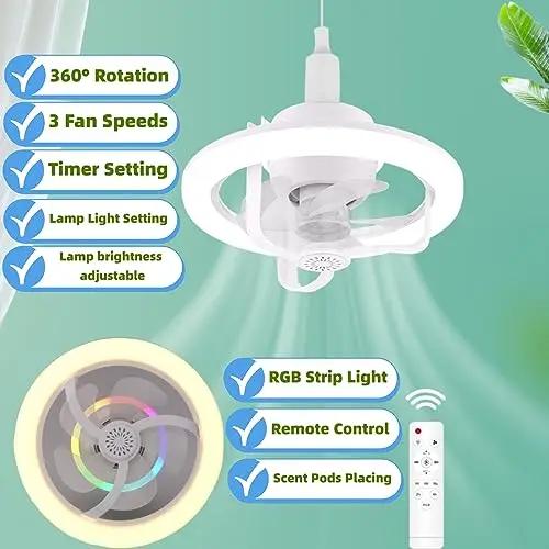 360 ° Rotating RGB Ceiling Fan Light - Komely