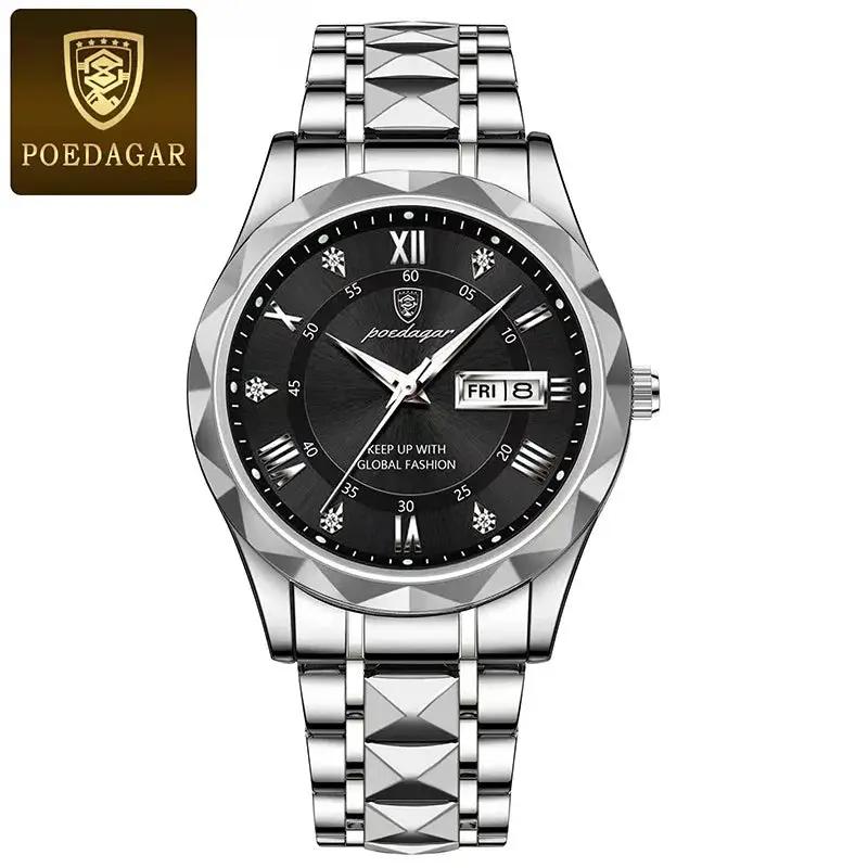 POEDAGAR Men's Luxury Stainless Steel Watch - Komely